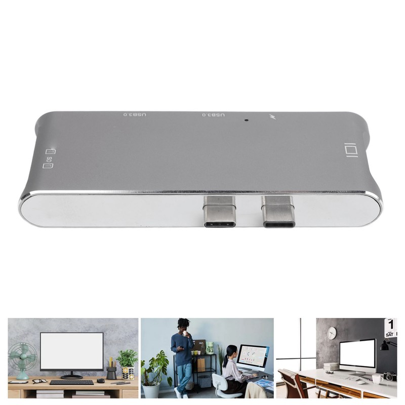 6 in 2 USB C Hub Aluminum Alloy Plug and