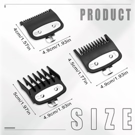 SAIIURV 6 Pieces Clipper Guards for Wahl, Replacement Hair Clipper Guide Combs, Hair Clippers Trimmers with Metal Clip, Professional Cordless Cutting (Black)