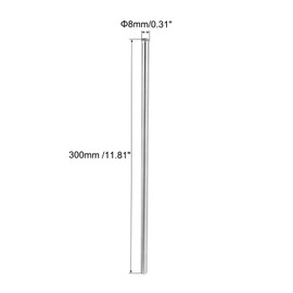 sourcing map 304 Stainless Steel Round Rods, 8mm x 300mm Solid Shaft Rods for DIY Craft Model Car Helicopter Airplane, Pack of 4