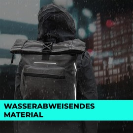LANGENBERG 30L Rolltop Backpack - Waterproof Backpack with Comfortable Shoulder Straps - Bicycle Backpack Men and Women - Waterproof Backpack Large with Lockable Laptop Compartment + Air Tag