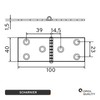 OPIOL QUALITY® Hinge Punched 100 x 40 mm Stainless Steel