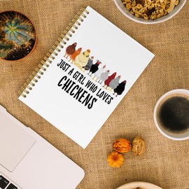 ANIANG Chicken Gifts, Chicken Gifts for Chicken Lovers, Just a Girl Who Loves Chickens 5.5"x8.3" 164pages Lined Notebooks College Ruled, Chicken Farm Animals Notebook for Office School Supplies