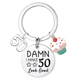 Funny 50th Birthday Keychain Funny 50th Birthday Gifts for Women Men Cool 50 Years Old Gifts 50th Decorations Present Ideas for Her Him Friends