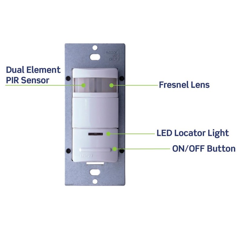 Leviton Decora 120/277-Volt Wall Switch Occupancy Sensor, ODS10-IDE, Black