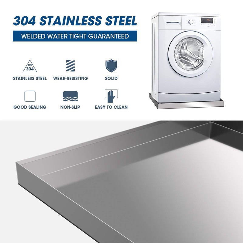 Washing Machine Pan-28" x 30" x 2.5", Heavy Duty 304