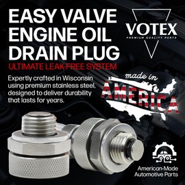 Votex - Oil Drain Valve fits GMC Sierra 1500 (2007-2025) - 6.2 Liter - 8 Cylinder - Made in USA - Stainless Steel