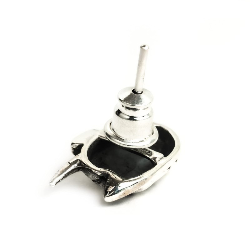 Fox Hannya Demon Face 925 Silver Earrings, Orientalvibrations Oriental Vibrations,