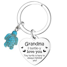 Waeceip Funny Turtle Grandma Gifts from Granddaughter Grandson Grandma Keychain Best Gift Idea for Grandmother Birthday Mothers Day Gift