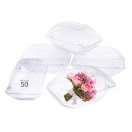 Royal Imports Clear Plastic Flower Box for Corsage, Boutonniere, Rose, Orchid Prom Wedding Craft Container 9x5x4-50 Pack