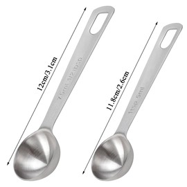 Maxqzin 2 Pcs Measuring Spoons Tablespoon Measuring Spoon Set Food Grade Stainless Steel Measuring Teaspoon for Kitchen Cooking(1TSP/5ml, 1/2TBSP/7.5ml)
