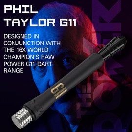 TARGET Darts Phil Taylor Gen 11 Power 9-Five Shafts, Raw Power Titanium Dart Shafts Pack of 3 | Phil Taylor G11 Black Shaft Set, Professional Dart Accessories – Medium Length