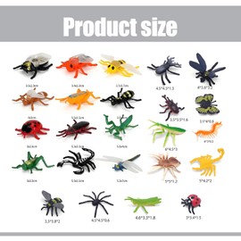 24 Pcs bugs toys for kids, small world toys insects and bugs for kids minibeasts animal figures, Perfect for Party Gifts Bug Figures For Educational Play And Game Rewards, Suitable For Children