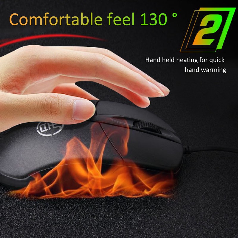 Heated Mouse Temperature Adjustable Timing 1600DPI USB Plug in Heat
