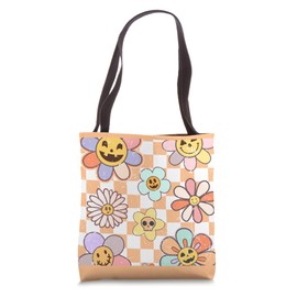Retro Jack-o-Lantern Flowers Tote Bag