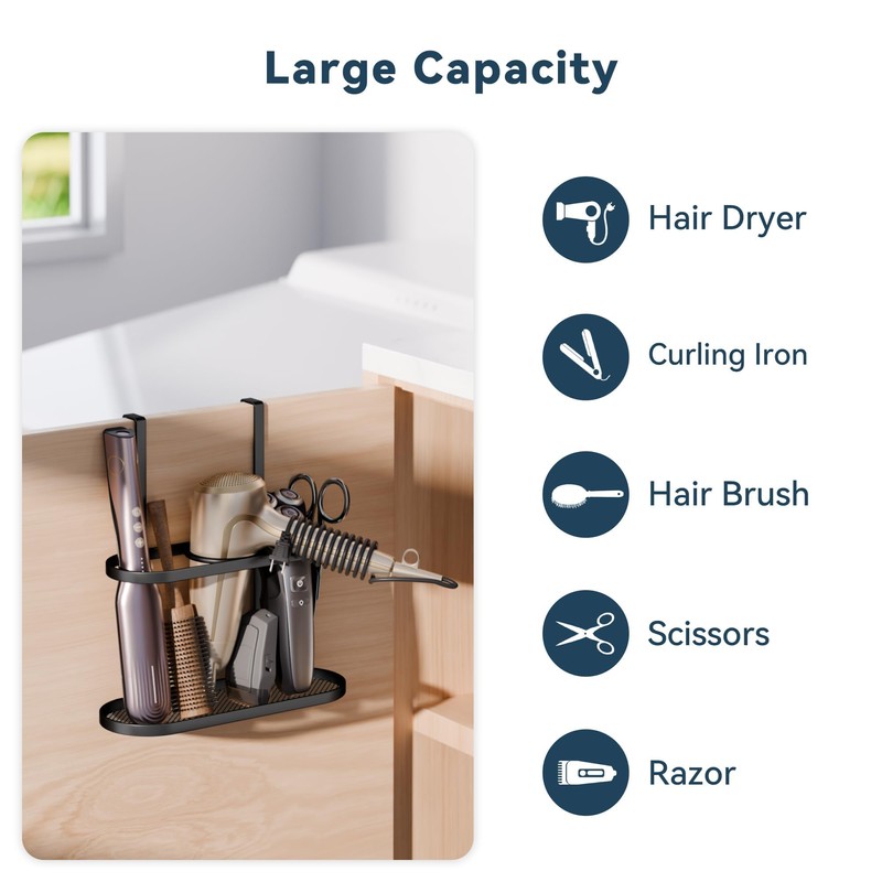 Josmimic 3-in-1 Hair Tool Organizer Holder for Dryer, Straightener &