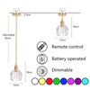 Battery Operated Pendant Light,Petal Glass Battery Chandelier Light with Rechargeable