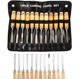 Cincel Formon Gubia Madera Tallado Carpintería Manualidad Artesanía Trabajo (12 Piezas)
