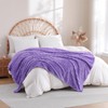 Linecooo Lavender Fleece Throw Blanket 50”×60” for Couch Sofa Bed