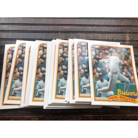 VINTAGE Paul Molitor Milwaukee Brewers 1989 Topps LOT X 50 Folder 9.5" X 11.75"