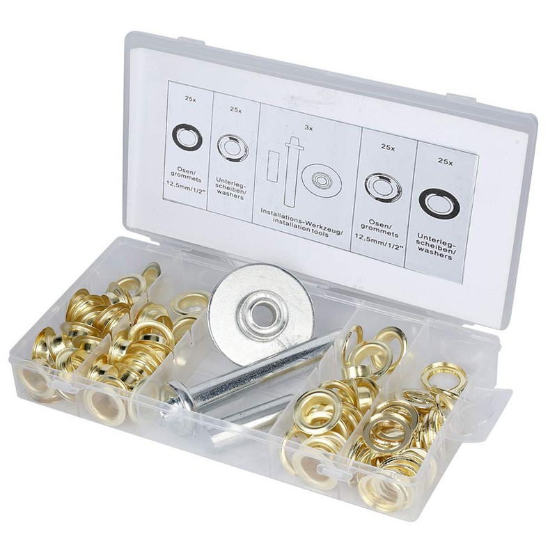 103 Piece Grommet Set Iron Galvanised Tent Eyelets Washer Installation