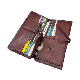 Wallets for Women Genuine Leather Card Organizer Dip Dye Coin Purse Ladies Ultrathin Wallets(879,Coffee)