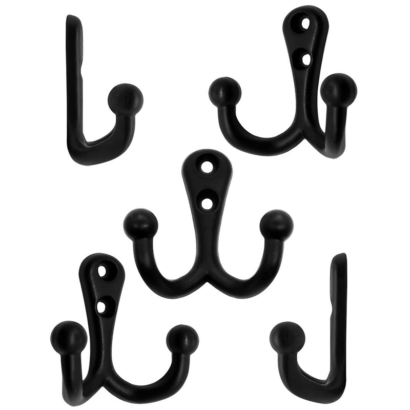 Fuxxer® 5x Classic Solid Coat Hooks Double Hook Towel Hook