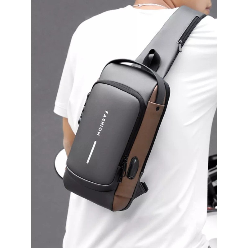 yuqing.fc Pechera Mochila Cruzada Para Hombre Lujo Antirrobo Carga Usb