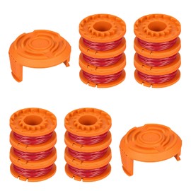 CDIYTOOL Lawn Trimmer Line for All 20V WO-RX Grass Trimmers WA0010, WA0004.1, Durable String Trimmer Replacement Spool, 10ft 0.065inch (12 spools + 2 caps)