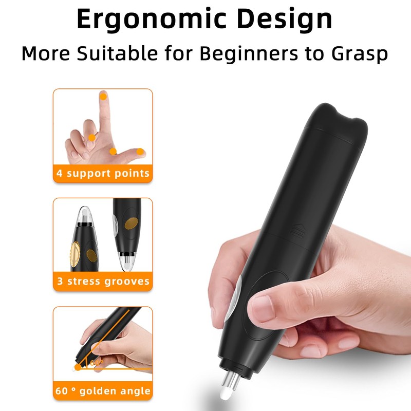 ZMOL Battery Operated Eraser for Sketch/Drawing/Drawing/Graphite Pencil,Electric Eraser Kit for