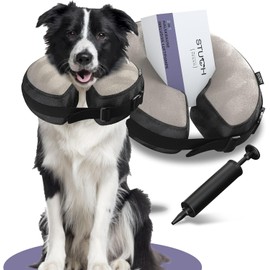 STUCH Inflatable Neck Brace, Extremely Soft Protective Collar for a Comfortable Recovery, Perfect Leak Protection, Colour: Grey, Size: S