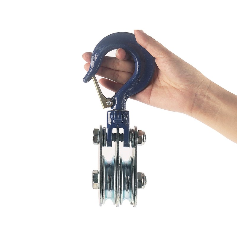 WANMEIZI Double Pulley 1 Ton Snatch Block with Hook Heavy