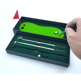 JUNTAO Mini Golf Club Putter Ballpoint Pen Golfers Gift Box Set Desktop Decor for School Supplies Golf accessories (C)