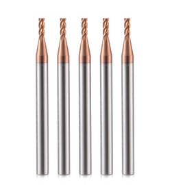 2 mm CNC End Mill Carbide 4 Cutting Edges 5 Pieces TiSiN Coat Spiral Cutter Bit Solid Carbide Drill Bits with 4 Grooves, 55 HRC Cutting End Mill Set Drill Bit for Aluminium Alloy, Steel, Copper