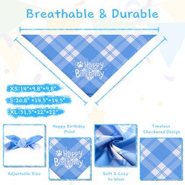 Goherii Dog Birthday Party Supplies, Dog Bandana Set with Dog Birthday Hat, Banner for Dog Party Decoration, Multi Size Offered Puppy Pet Boy (Blue,XS)