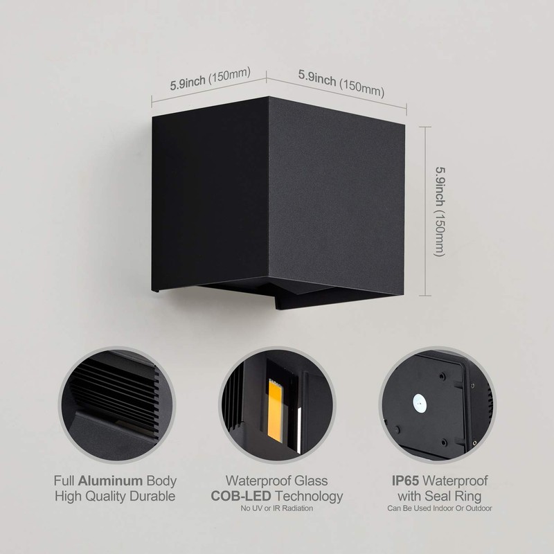 LANFU Aluminum 40W 3000K Cube Square Indoor Outdoor IP65 Waterproof