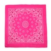 CTM Unisex Cotton Neon Paisley Bandanas, Hot Pink