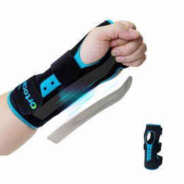 Ortocare Adjustable Carpal Tunnel Wrist Brace, Wrist Support Brace with Removable Metal Wrist Splint for Wrist Pain, Sprain, Arthritis, Tendonitis, Sport injury-Night Support Wrist Brace for Women Men