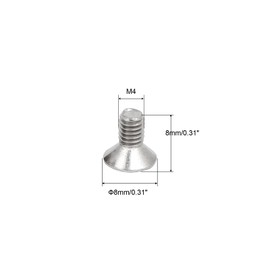 sourcing map M4-0.7x8mm Flat Head Torx Security Screws, 16Pcs 304 Stainless Steel Anti Theft Machine Screws, Torx Drive, Countersunk Head, Full Thread