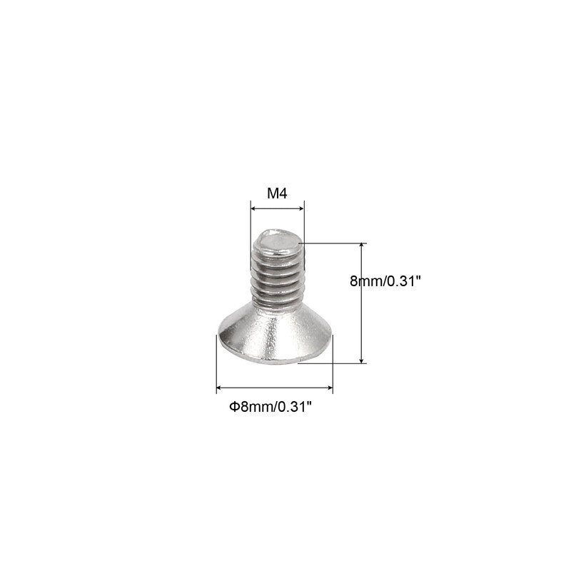 sourcing map M4-0.7x8mm Flat Head Torx Security Screws, 16Pcs 304