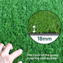 Realistic Artificial Grass Turf Lawn-9 x 10 Feet, 0.7" Indoor Outdoor Garden Lawn Landscape Synthetic Grass Mat Fake Grass Rug