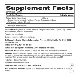 Ginkgo Biloba 120 Mg Trunature Con 340 Softgels Hecho En Usa