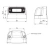 MelTruck® 2x LED Number Plate Light with Type F1 Contacts