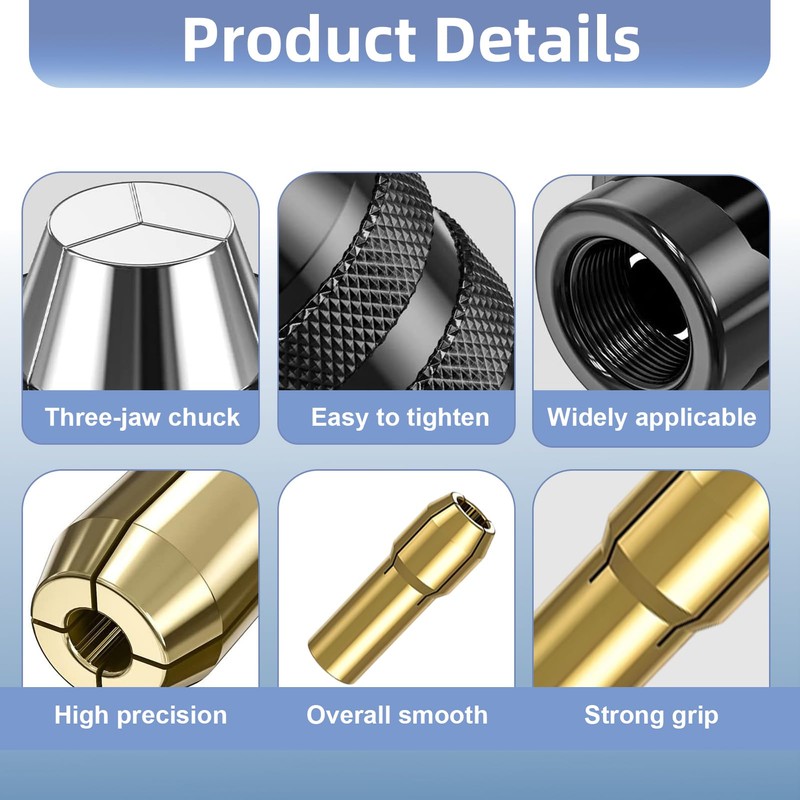 Drill Chuck Collet Set for Dremel, 16PCS Chuck Collet Kit
