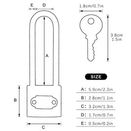4 Pack Long Shackle Heavy Duty Padlocks with Keys 32mm Locks with Keys for Outdoor School Gym Locker Luggage Solid Brass Bridge Wish Lock