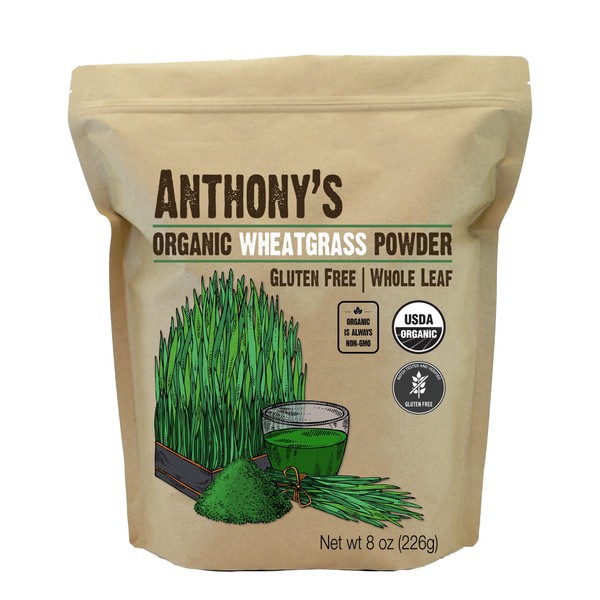 Anthony's Organic Wheatgrass Powder, 8 oz, Grown in USA, Whole