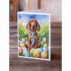 Caroline's Treasures Redbone Coonhound Easter Egg Hunt Greeting Cards Pack