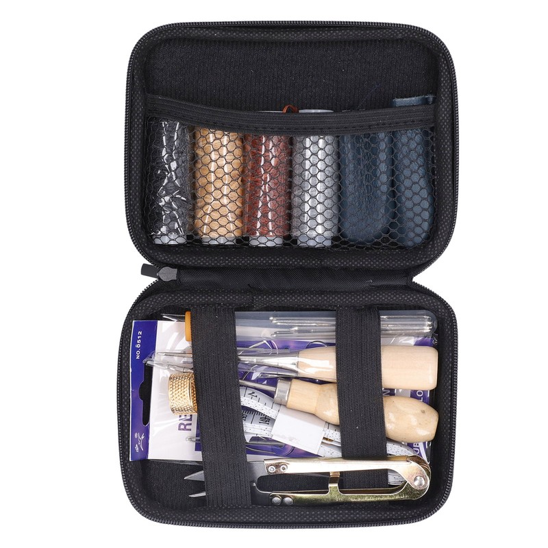 28Pcs Leather Working Tools Durable 2Pcs Awl 4Pcs Wax Threads