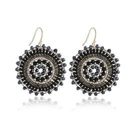 Pearl Earrings for Women Summer Pearl Crystal Glass Beads Dangle Bohemia Beach Statement Earrings Glass No Gemstone, Copper, No Gemstone