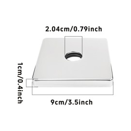bociloy 3.5 Inch Large Square Shower Arm Flange Cover, Modern Chrome Escutcheon Plate, Universal Replacement Cover Plumbing Cover for Shower Head Arms, Fits Standard 1/2" Pipes