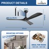 BvenuBigLite Ceiling Fan Without Light: 52 Inch Outdoor Fan for